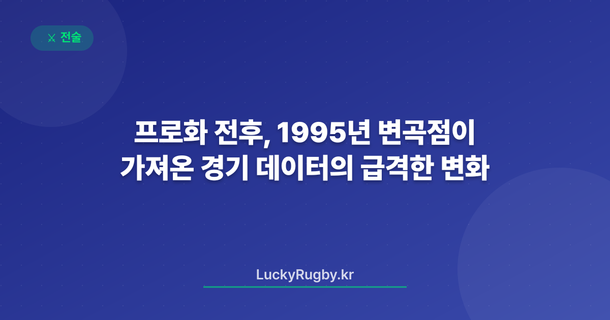 프로화 전후, 1995년 변곡점이 가져온 경기 데이터의 급격한 변화